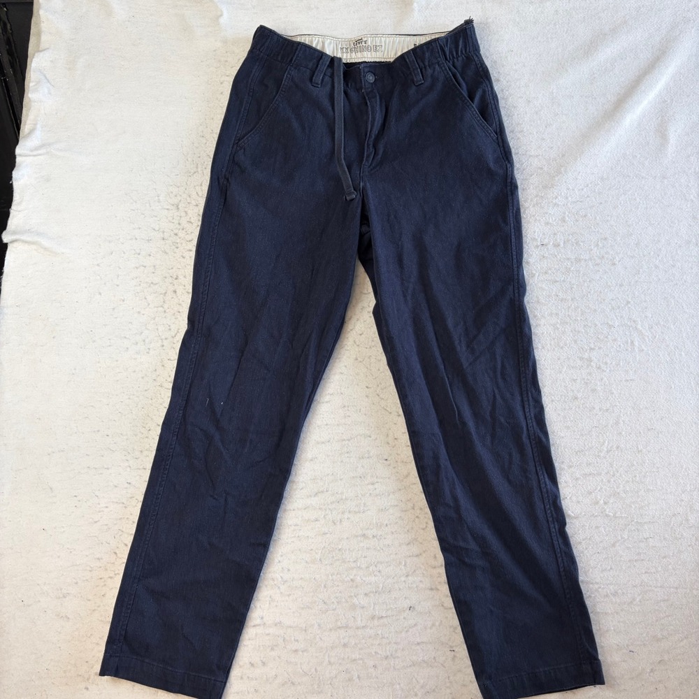 Levi's XX Chino EZ Pants Mens Small Navy Blue Elastic Waist Drawstring Tapered